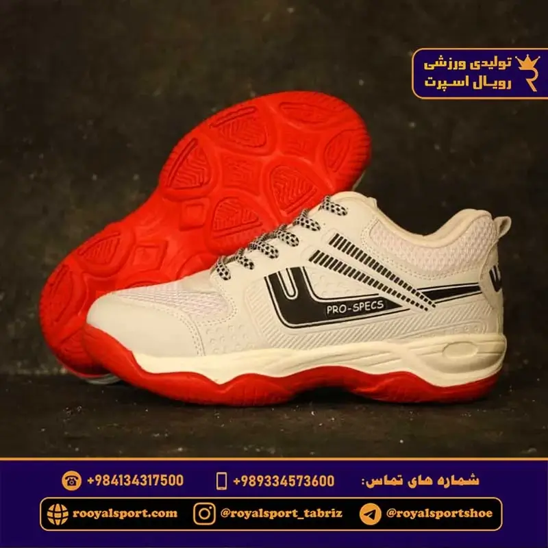 کفش والیبال آسیکس اف مشکی و سفید با زیره PU مناسب برای خرید عمده