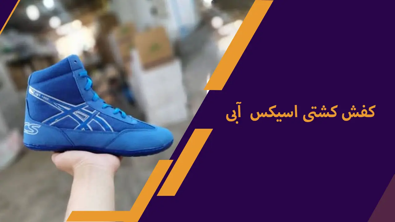 کفش کشتی اسیکس آبی